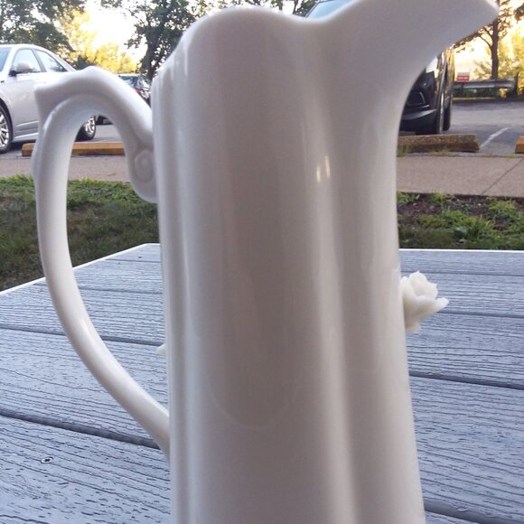 Antique Reflections Bone China Pitcher with raised floral design - Picture 2 of 4